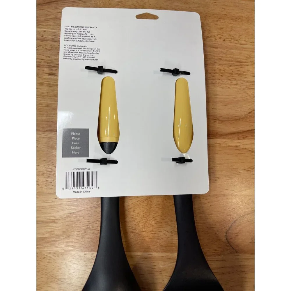 KITCHENAID Yellow Slotted Turner & Basting Spoon Model KQ360OHYLA VHTF 2Pc.NEW!